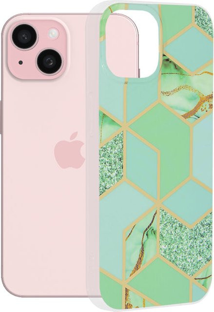 Techsuit Handyhülle für Apple iPhone 15 in Grün mit Marble Design - Bild 1
