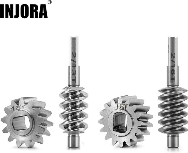 INJORA Achswurmgetriebesatz für 1/30 Axial SCX30, Zubehör, Metall, Grau - Bild 1
