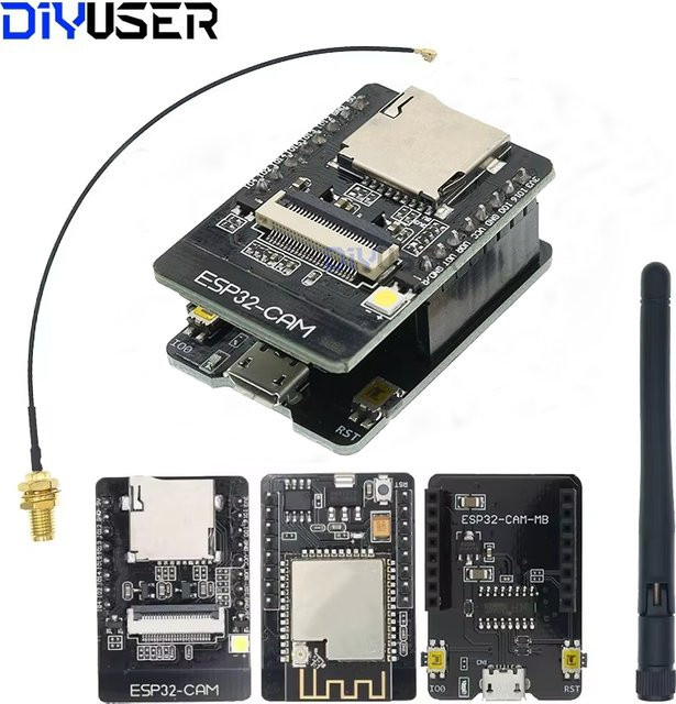 ESP32-CAM-MB WLAN-Modul Seriell-zu-WLAN ESP32 CAM Entwicklungsboard mit Bluetooth in Schwarz - Bild 1