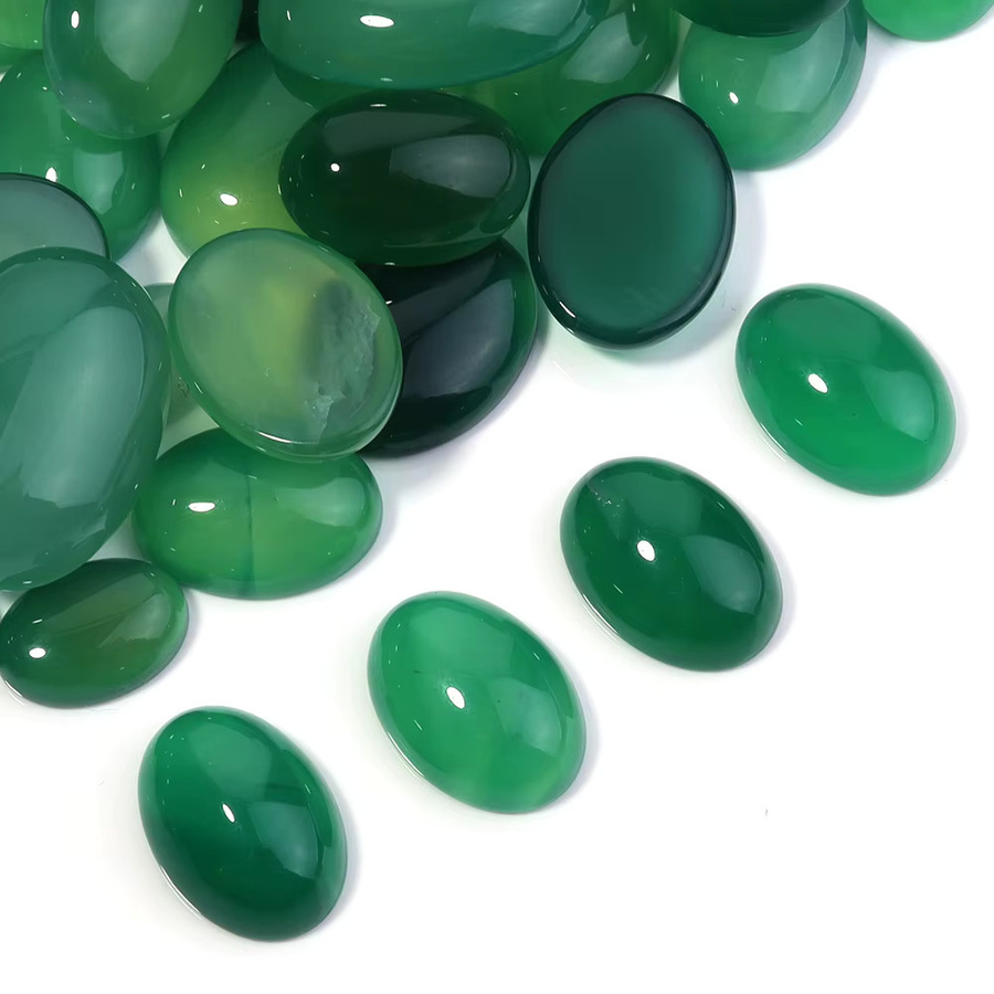 SAUVOO Achate Cabochons, Grüne, Oval, Perlen - Bild 5