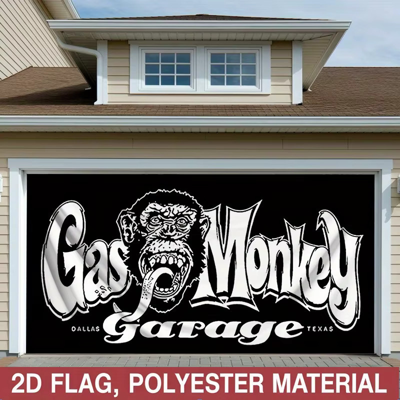 VIKAMA Gas Monkey Garage Wandteppich im amerikanischen Retro-Stil, Mehrfarbig, Breite: 40 cm, Höhe: 40 cm - Bild 3