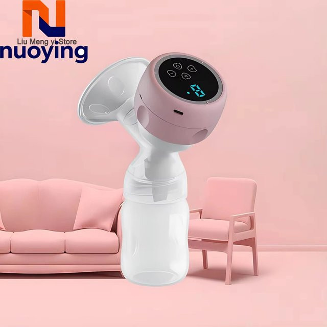 Elektrische Milchpumpe USB-aufladbar und geräuscharm, tragbarer automatischer Milchextraktor BPA-frei in Beige oder Pink - Bild 1