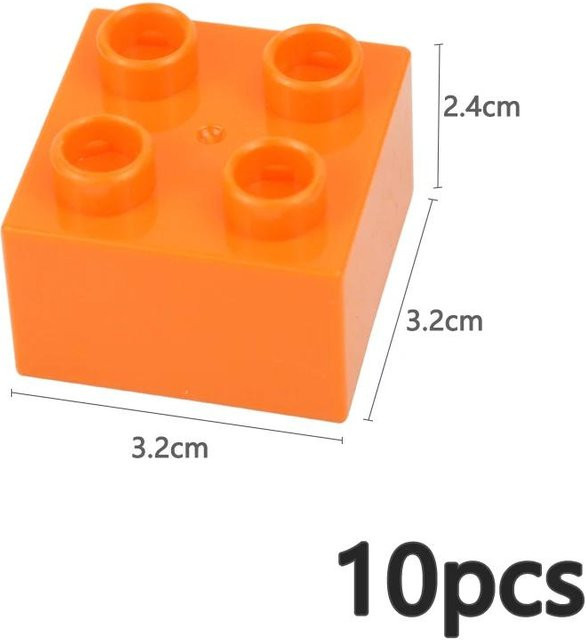 10-teiliges Set Bunte Bausteine 2x2 Punkt Große Größe Pädagogisch - Bild 1