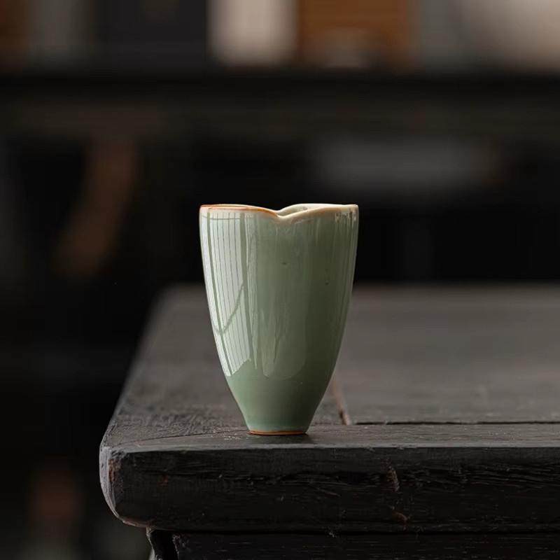 Handgefertigte Retro Celadon Teetasse aus Keramik in Grün für Kung-Fu-Tee-Sets und Teeverkostungen - Bild 5