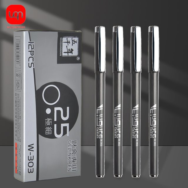 WQN Gel Stifte mit schwarzer Tinte und 0,25 mm Spitze in Grau - Bild 1