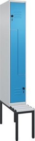 C+P Z-Spind Classic PLUS Sitzbank mit 2 Fächern und Sicherheits-Drehriegel, Kunststoff und Stahl, B/T/H: 212,0 x 30,0 x 81,5 cm - Bild 1