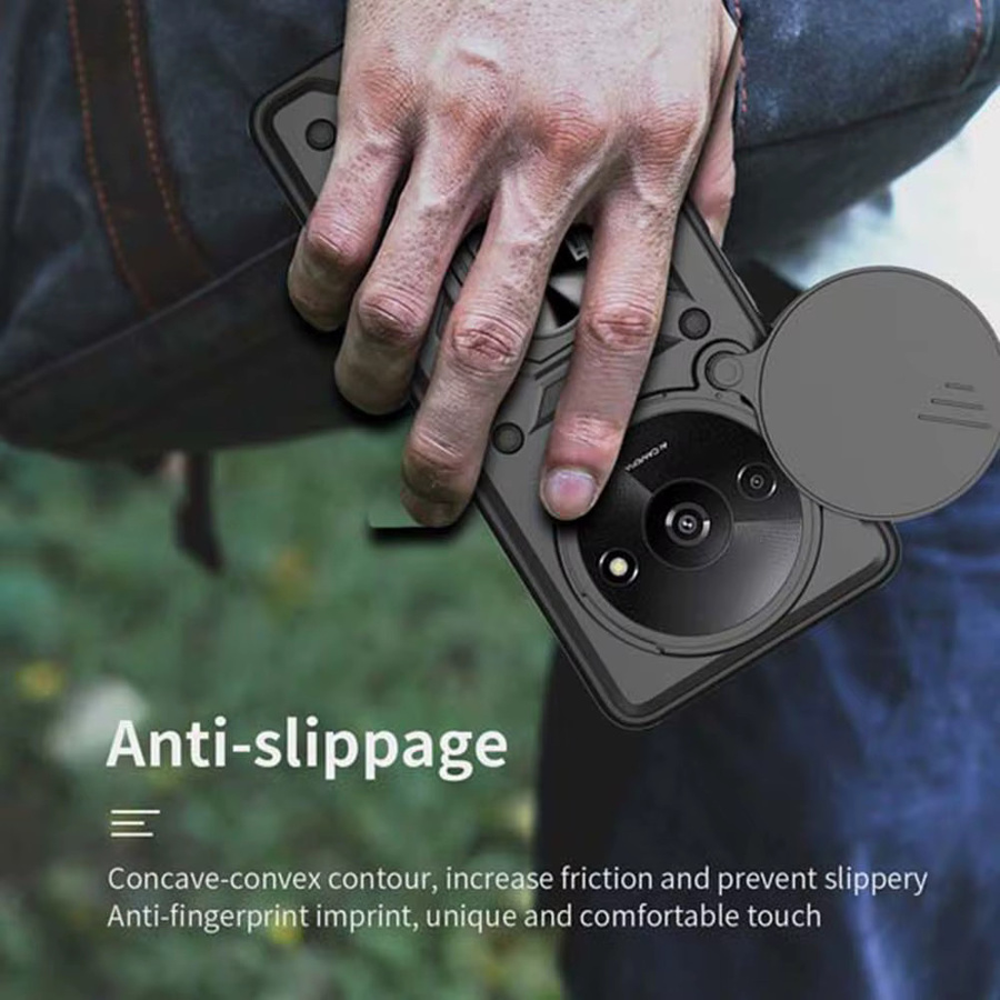 Stoßfeste Schutzhülle mit Magnethalterung und Ring für Xiaomi Redmi A3, A2 und A1 4G in Schwarz oder Rot - Bild 6
