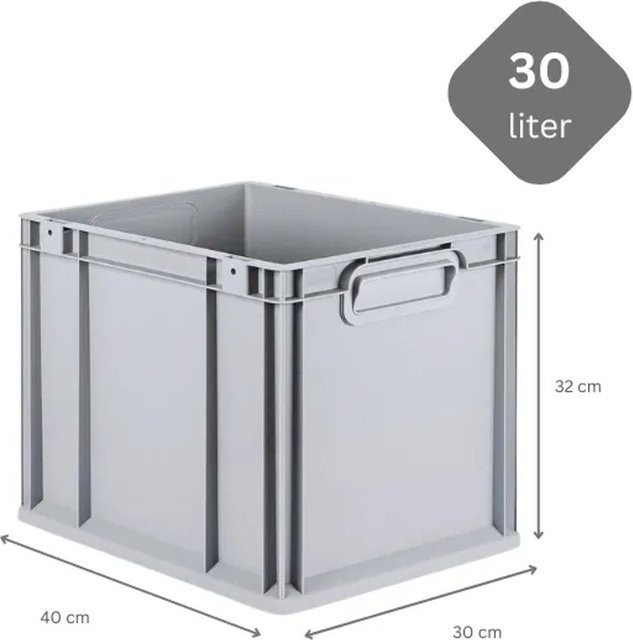 PROREGAL SparSet 5x Eurobox NextGen Grip in Grau, H x B x T: 32 x 30 x 40 cm, 30 Liter - Bild 1