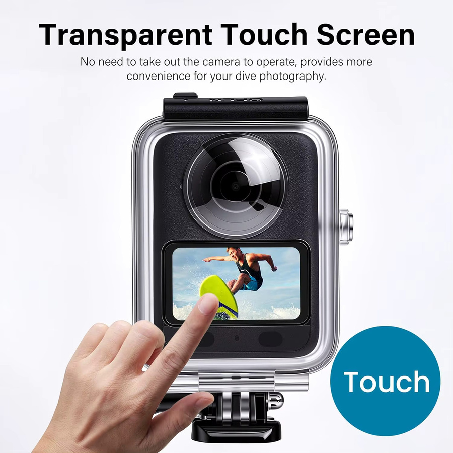Walking Way wasserdichtes Gehäuse für DJI Osmo360, beschlagfreies Touchscreen-Kameragehäuse, transparent, bis 45 m Tauchtiefe - Bild 2
