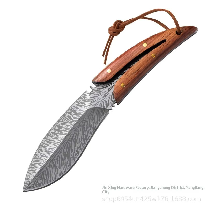 Ling Feathers Outdoor Survival Messer braun - Bild 3
