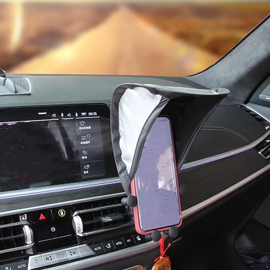 Universeller faltbarer Handy-Sonnenschutz für das Auto und Outdoor-Reisen zur blendfreien Nutzung deines Smartphones - Bild 2