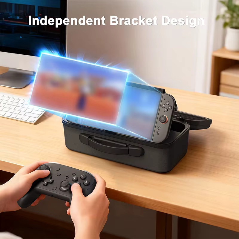 DEVASO Aufbewahrungsbox für Switch 2 Spielkonsole und Pro Controller, schwarze Schutzbox für Zubehör und Rucksack - Bild 4
