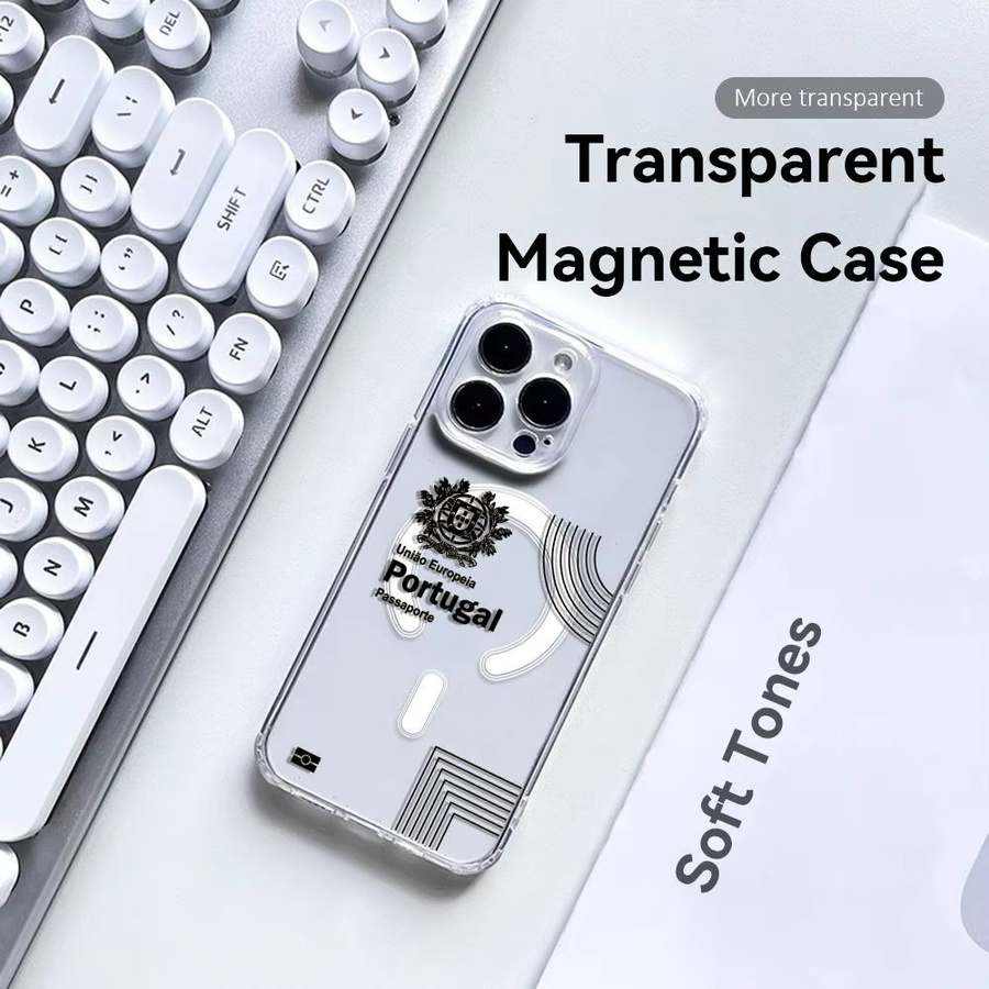 Magnetische transparente Handyhülle mit Portugal-Pass-Design für Apple iPhone 17 16 15 14 13 12 Pro Max Plus - Bild 3