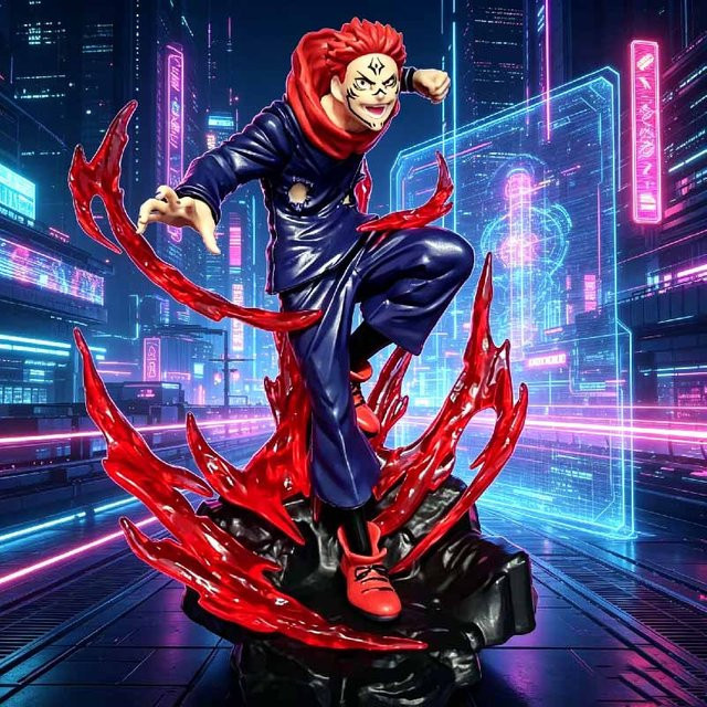 Bandai Jujutsu Kaisen Ryomen Sukuna Statue Actionfigur, 17cm, Kunststoff - Bild 1