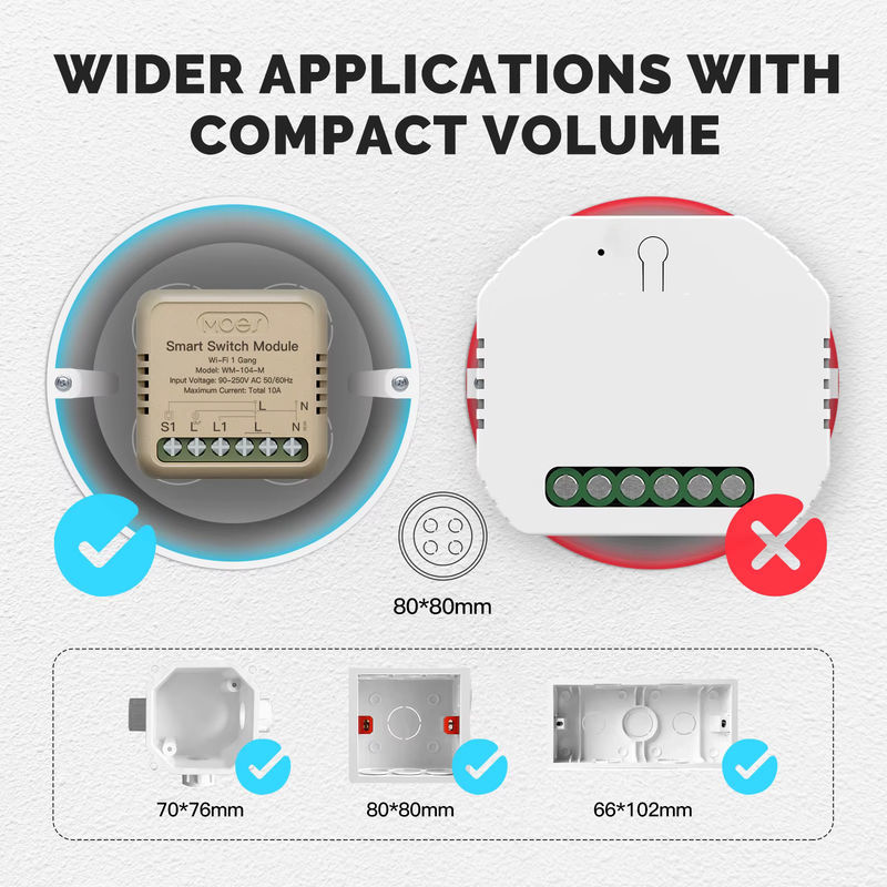 MOES Mini Smart Switch Dimmer Modul für Tuya WiFi und Zigbee mit Alexa und Google Assistant Unterstützung - Bild 2