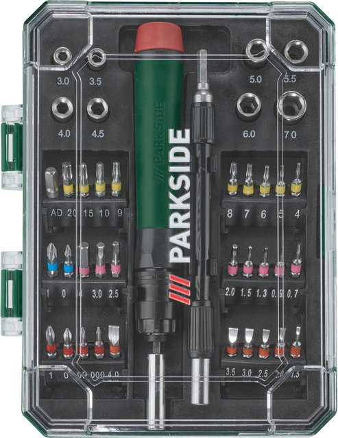 Parkside Bit- und Stecknuss-Set, 40-teilig aus Stahl, mehrfarbig - Bild 1