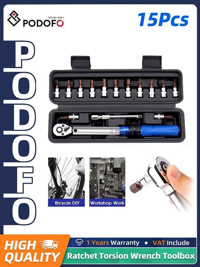 Podofo 2-teiliges Drehmomentschlüssel-Set mit Ratsche, einstellbarer Bereich von 2 bis 24 NM für die mechanische Wartung - Bild 7