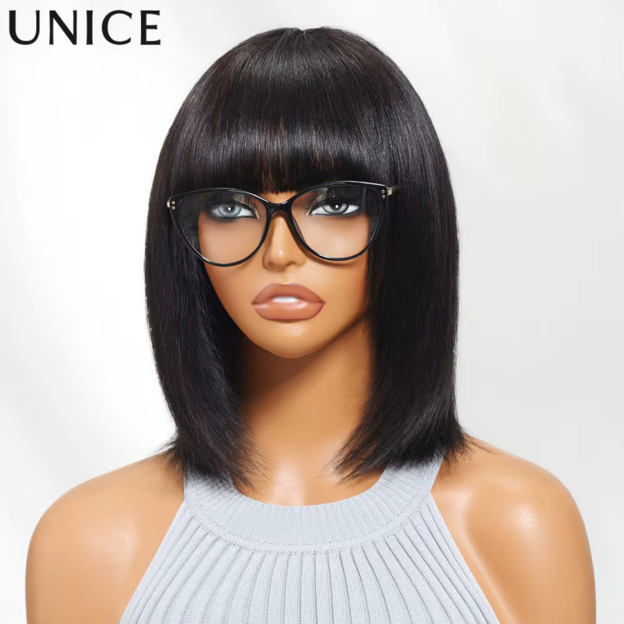 UNice Hair Bob-Perücke mit Pony, 100 % Echthaar, Damen - Bild 2