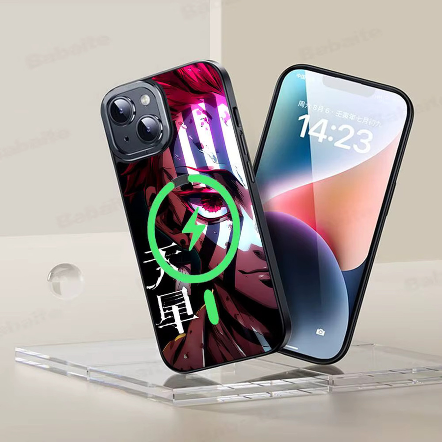 D-Demon Akaza S-Slayer Magnetische Kabellose Handyhülle für iPhone 17 16 15 14 13 12 11 Pro Max, Multicolor - Bild 3