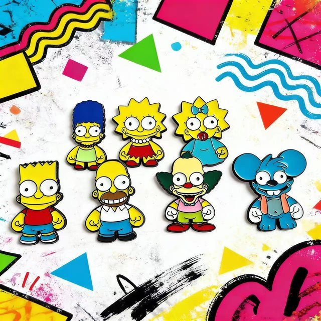 The Simpsons Emaille-Pin-Set, 6/7-teilig, Bunt, Broschen-Abzeichen - Bild 1