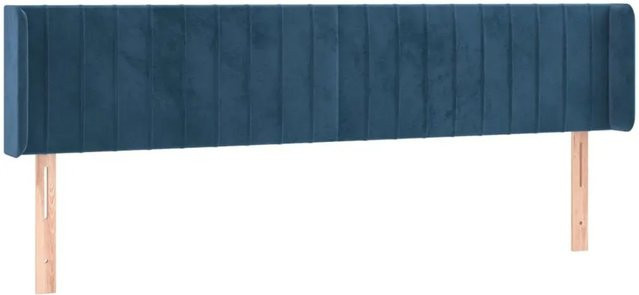 vidaXL LED Kopfteil aus Samt in Dunkelblau mit USB-Ladeport und integrierter Beleuchtung, B/T/H: 183 x 16 x 78/88 cm - Bild 1