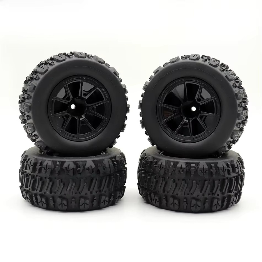 Brilliant Monster Truck Reifen, 4-teiliges Set, 90mm, Off Road Buggy Gummiräder, 12mm Sechskantnaben, für 1/14 Wltoys 144010 MJX Hyper Go 14209 14210 RC-Auto - Bild 3