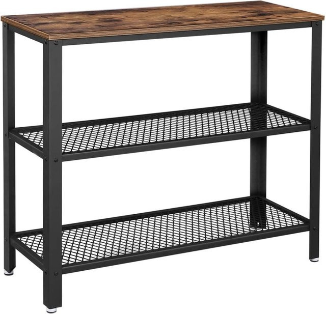 Vasagle Konsolentisch im Industrial Design, Braun-Schwarz, B/T/H: 101,5 x 35 x 80 cm - Bild 1
