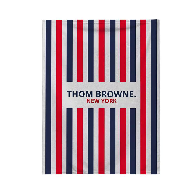 T-Thom B-browne Kuscheldecke aus Flanell in Braun, Schwarz oder Mehrfarbig gestreift - Bild 4