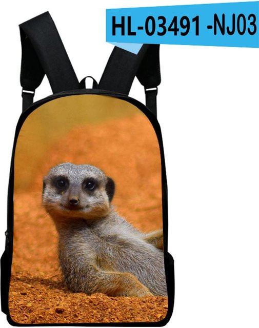 Fancy Style Studio Wüstentiere Rucksack mit 3D-Druck aus wasserdichtem Oxford-Material für Schüler und Kinder in Multicolour - Bild 1