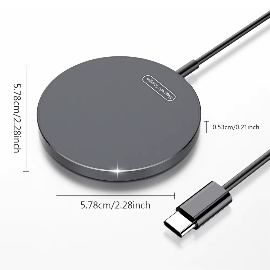 VEERNOO Magnetisches kabelloses Ladegerät für iPhone und AirPods Pro, Induktions-Ladepad in Schwarz oder Silber - Bild 4