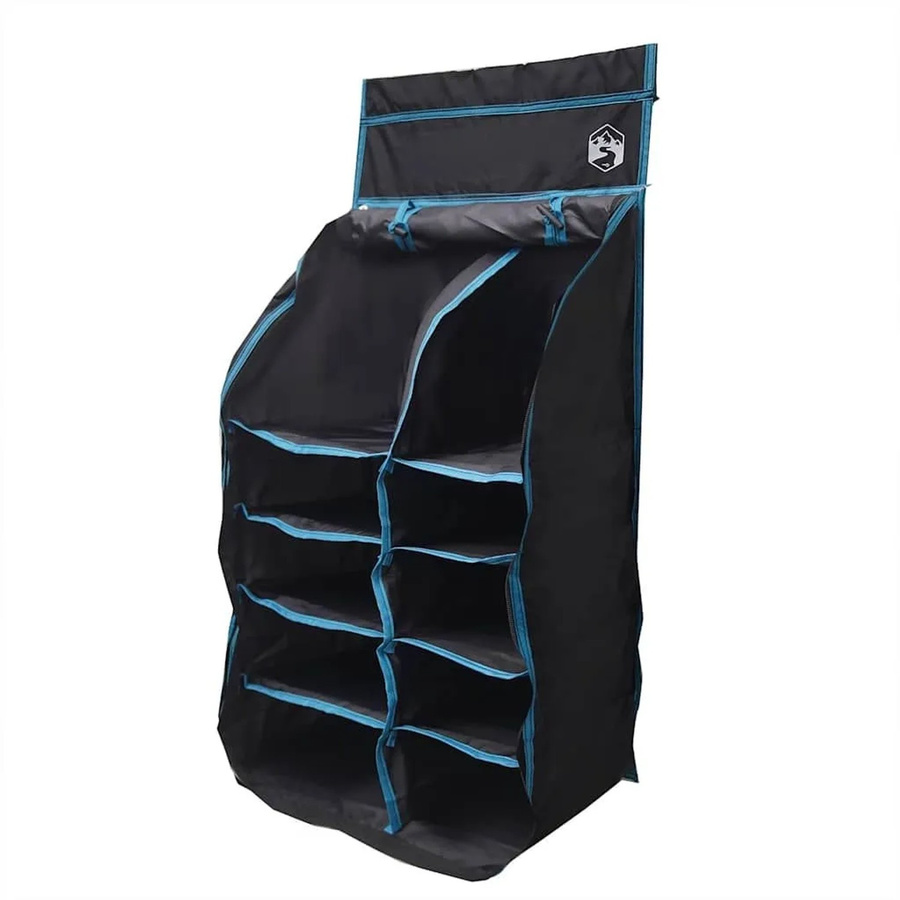 vidaXL Hängender Zeltorganizer mit 10 Taschen in Schwarz - Bild 2