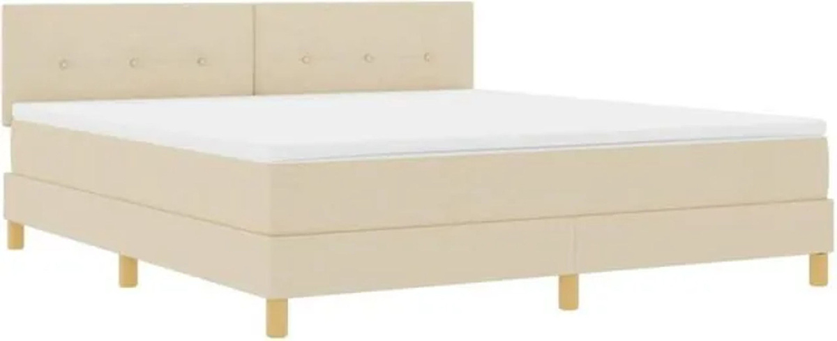 vidaXL Boxspringbett mit Matratze in Beige aus Stoff, Modern und Minimalistisch, B/T/H: 180 x 200 x 88 cm - Bild 1