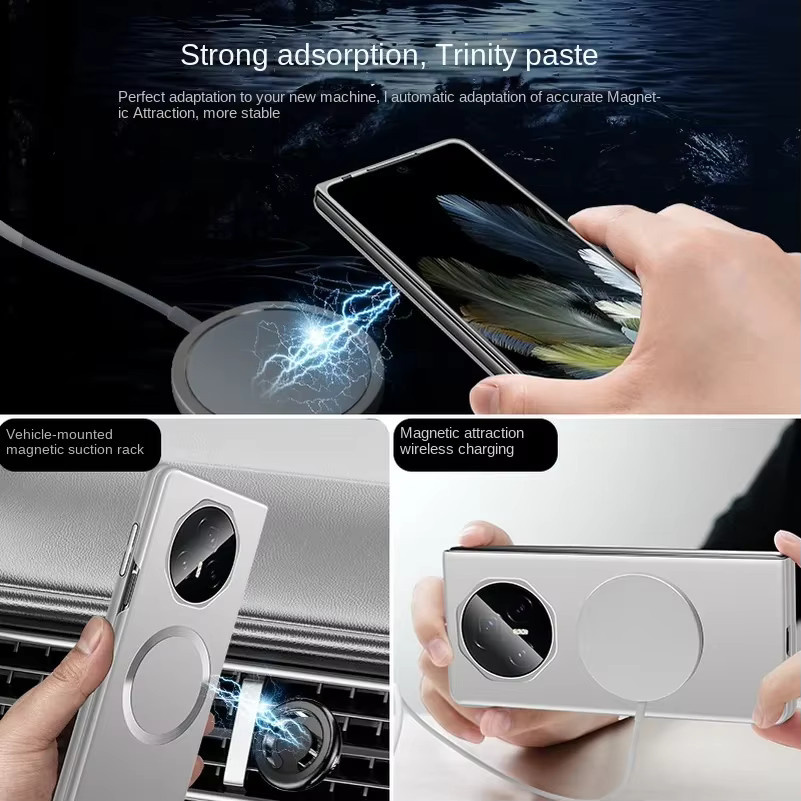 MagSafe kompatible Honor Magic V3 Vs3 Vs2 V2 Handyhülle in Gold, ultradünne matte Schutzhülle mit Magnetfunktion - Bild 1