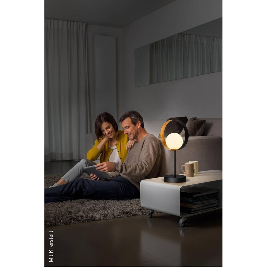 Osram DECOR Memphis Tischleuchte in Schwarz und Gold/Messing aus Metall und Glas mit G9-Sockel, B/T/H: 13,0 x 1,0 x 36,5 cm - Bild 2