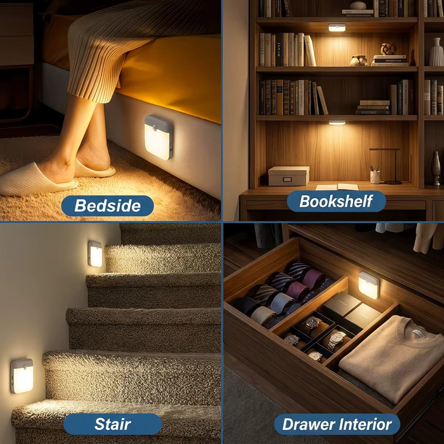 Leclstar LED Nachtlicht mit Bewegungssensor und USB-Wiederaufladung, Warmweiß, Weiß - Bild 6