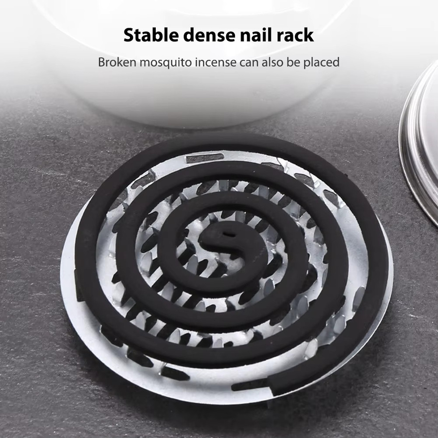 Alloet Edelstahl Moskito Spulenhalter mit Deckel in Silber - Bild 5