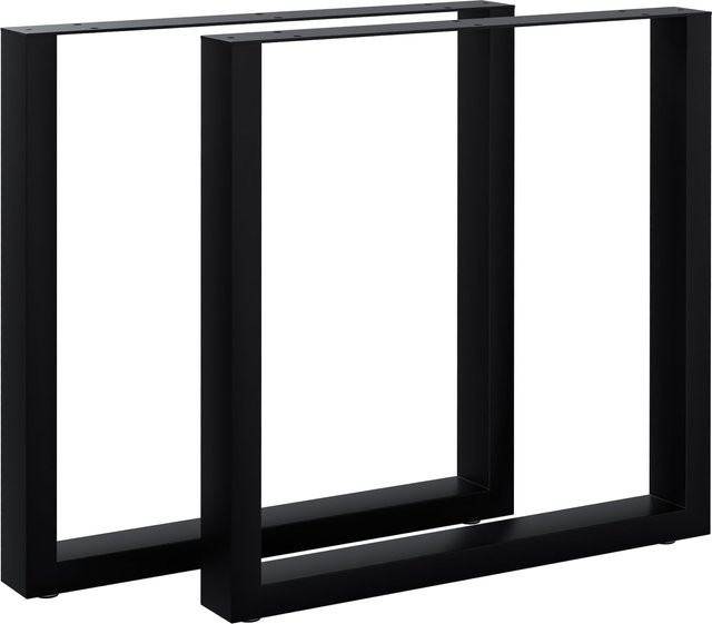 CLP Tischbeine Ilkan aus Metall in Schwarz Matt, 2er Set Tischkufen für deinen DIY-Esstisch oder dein Home Office - Bild 1