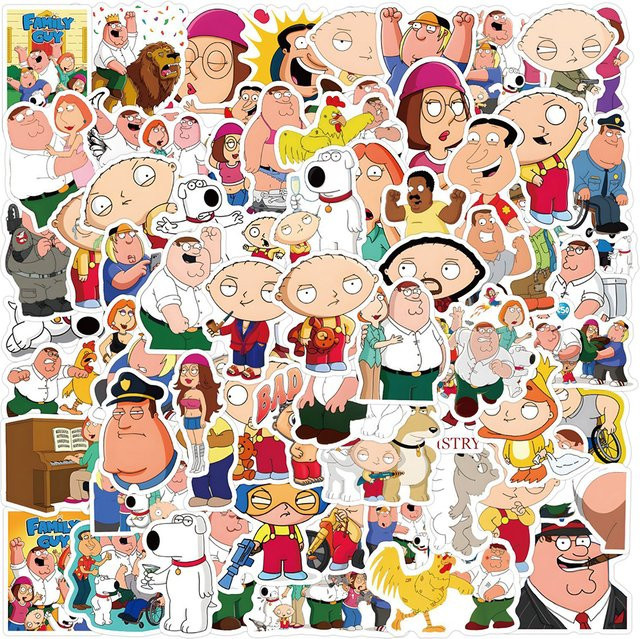 Family Guy Aufkleber, Cartoon Aufkleber, Bunt / Mehrfarbig, Kunststoff - Bild 1