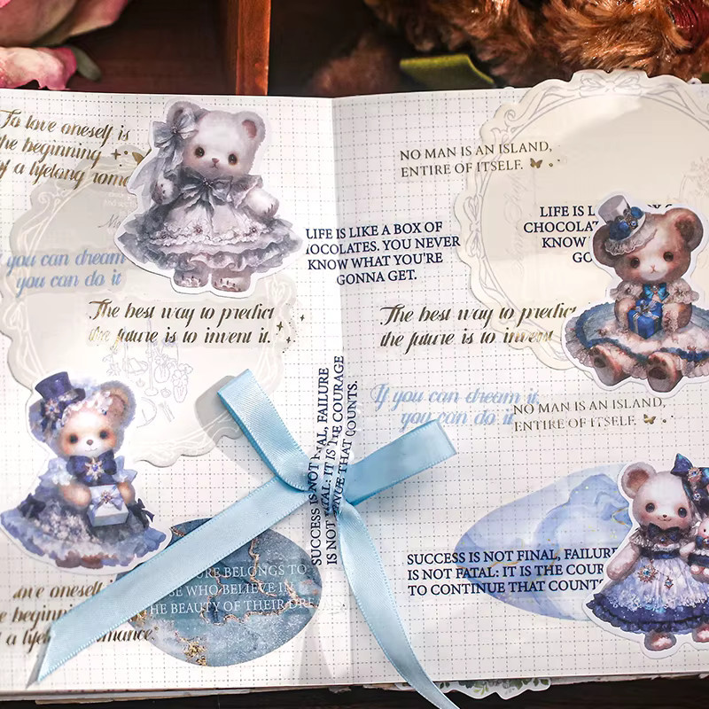 Mr Paper Teddybär Fairytale Series Aufkleber Set, 100 Stück, Mehrfarbig, für Scrapbook und DIY Handbuch - Bild 6