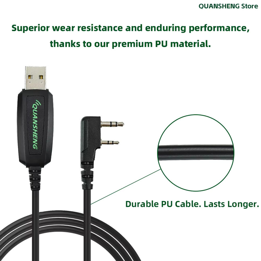 Quansheng USB-Programmierkabel Schwarz für UV K5 8 K6 5R Plus TK11 und Baofeng Walkie Talkies inklusive CD - Bild 2