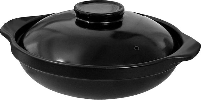 OutsideWorld Multifunktioneller Kasserollentopf mit Deckel aus Porzellan für Bibimbap und Suppe, Schwarz - Bild 1