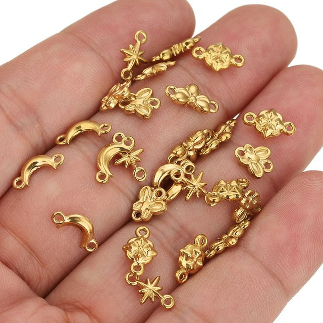 Alisaya Charme Schmetterling Biene, Edelstahl, Gold - Bild 1