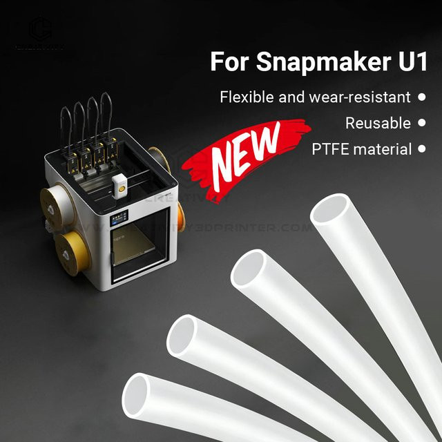 Snapmaker PTFE-Schlauch für 3D-Drucker, Farbe: Weiß, Länge: 650 mm, Innendurchmesser: 4,5 mm, Außendurchmesser: 6 mm, hochtemperaturbeständig und flexibel - Bild 1