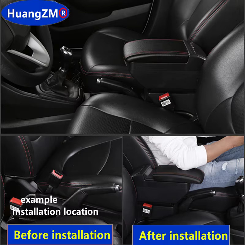 HuangZM Armlehnenbox mit USB-C Ladefunktion für Toyota Yaris 3 und Toyota Hybrid Yaris Vitz in Schwarz - Bild 3