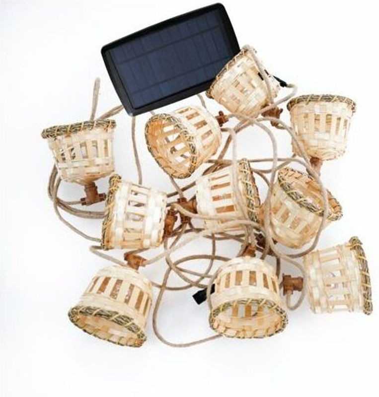 New Garden AURORA GUIRLANDA Solarleuchte aus Jute in Beige und Braun im Bohemian-Stil - Bild 1