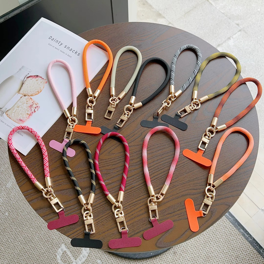 Universelles gewebtes Telefon-Lanyard als kurzer Handanhänger und Anti-Fall Armband in Multicolour - Bild 3
