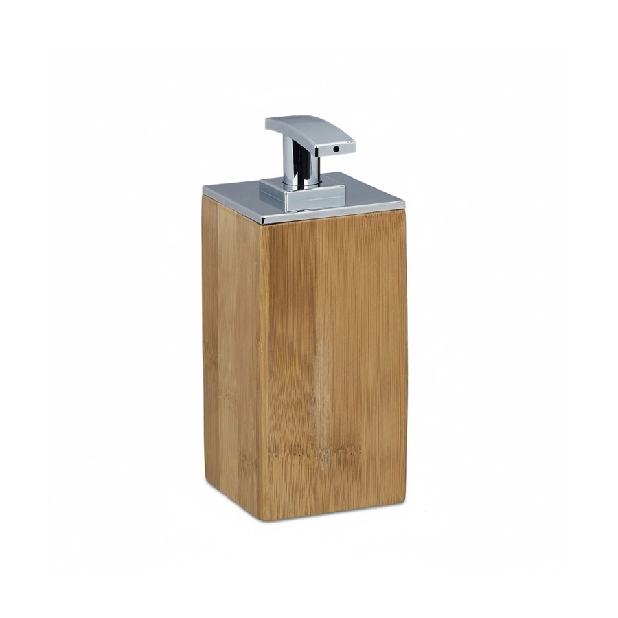 Relaxdays Seifenspender aus Bambus und Kunststoff in Braun, 225 ml, H x B x T: 17 x 7 x 7 cm - Bild 2