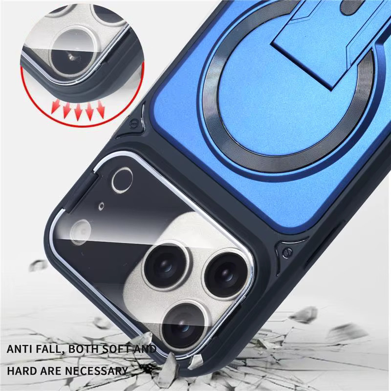 Fudusaidman Dual-Linsen-Spiegel-Schutzhülle mit magnetischem Ständer für MagSafe iPhone 17 16 15 14 13 12 11 Pro Max Plus, Mattes PC-Gehäuse in Weiß - Bild 4