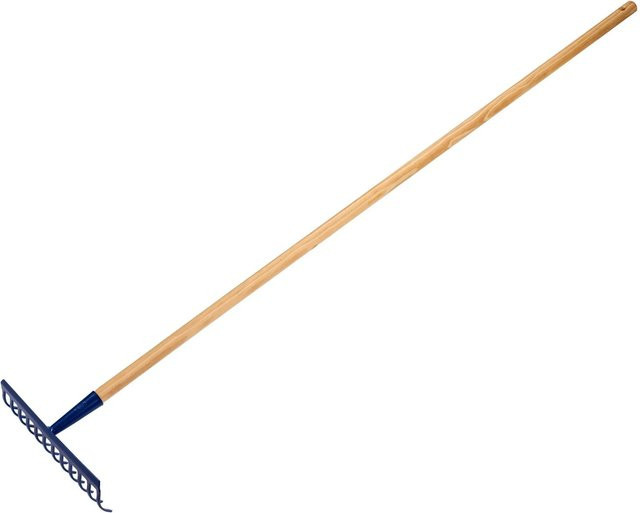 LUX-TOOLS Gartenrechen mit 12 Zinken aus Stahl und Holz, Stielhöhe: 150 cm - Bild 1