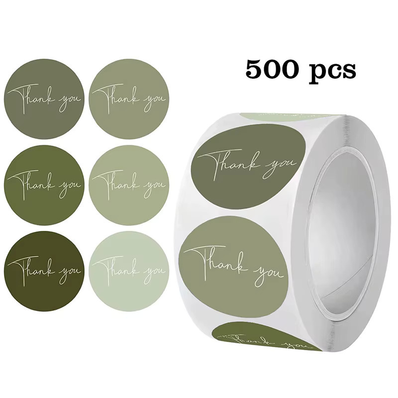 JETTING Dankeschön-Aufkleber in Grün, 500 Stück niedliche Etiketten für kleine Unternehmen oder Hochzeitsgeschenke aus Papier - Bild 3